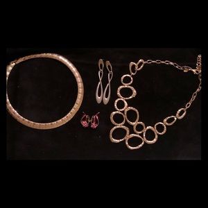 2 necklaces and 2 earrings